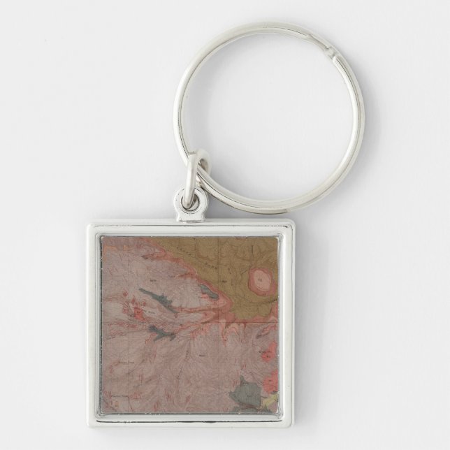 Geology Map, Yellowstone National Part, Wyoming 3 Keychain (Front)