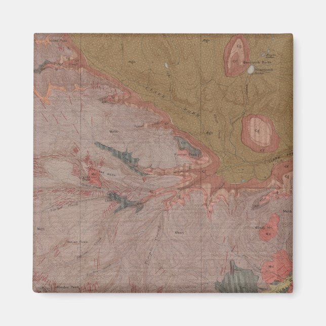 Geology Map, Yellowstone National Part, Wyoming 3 Magnet (Front)