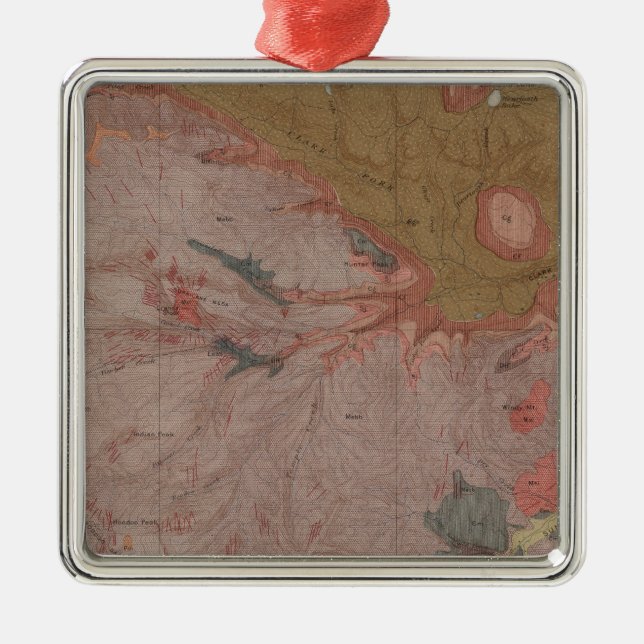 Geology Map, Yellowstone National Part, Wyoming 3 Metal Ornament (Front)