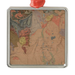 Geology Map, Yellowstone National Part, Wyoming Metal Ornament