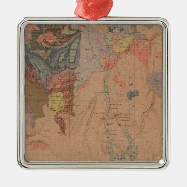 Geology Map, Yellowstone National Part, Wyoming Metal Ornament (Front)