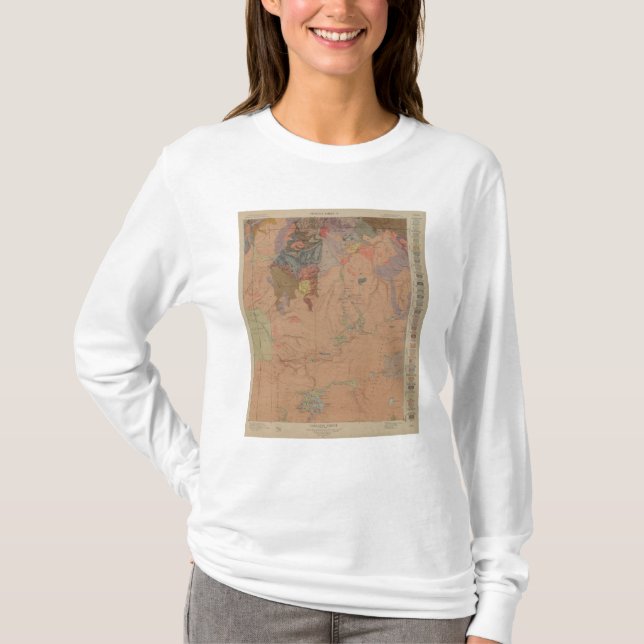 Geology Map, Yellowstone National Part, Wyoming T-Shirt (Front)