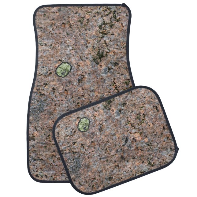 Geology Nature Rock Texture Green Moss Car Mat (Set)