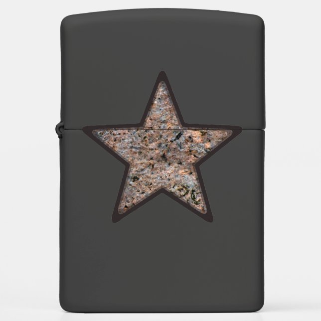 Geology Neutral Rock Texture Star Zippo Lighter (Front)