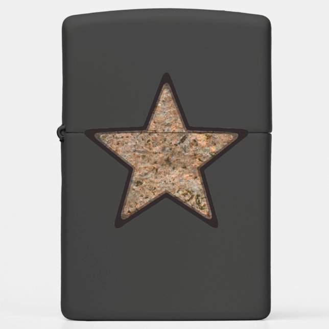 Geology Neutral Rock Texture Star Zippo Lighter (Front)