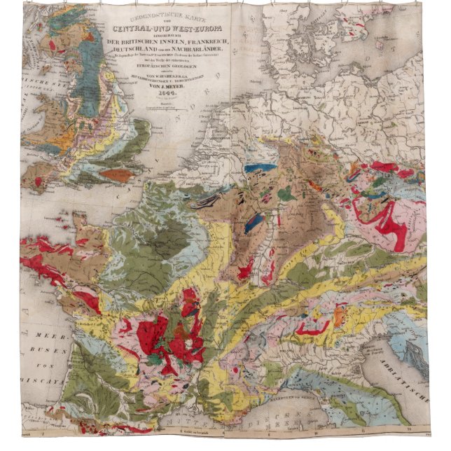 Geology of Europe Shower Curtain (Front)