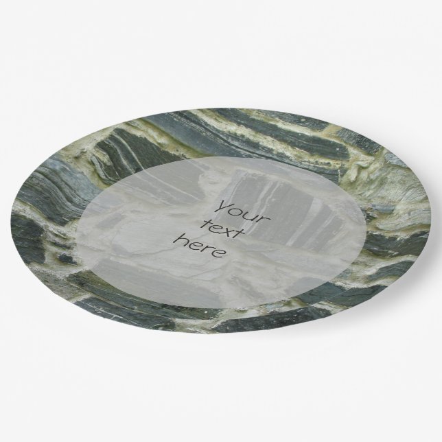 Geology Old Stone Wall Structure Photo any Text Paper Plates (Angled)