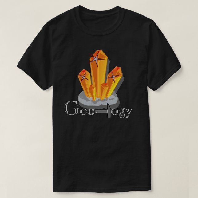 Geology Orange Gemstone T-Shirt (Design Front)