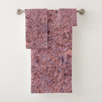 Geology Pink Granite Photo Bath Towel Set by KreaturRock at Zazzle