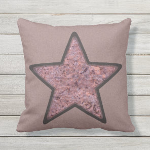 Geology Pink Rock Star on Custom Color Outdoor Pillow
