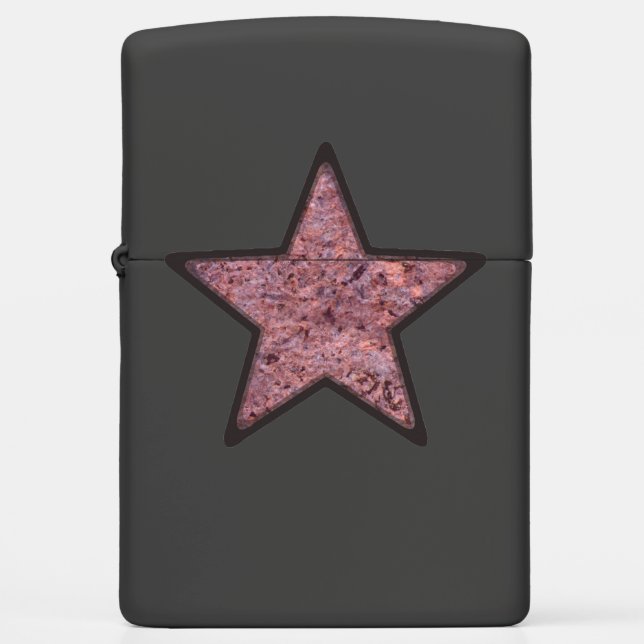Geology Pink Rock Texture Star Zippo Lighter (Front)
