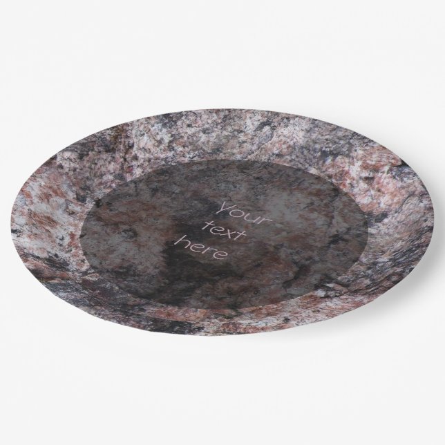 Geology Pinkish Rock Texture any Text Paper Plates (Angled)