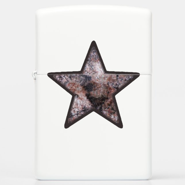 Geology Pinkish Rock Texture Star Zippo Lighter (Front)