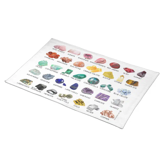 Geology Placemat Crystal Collection Rainbow Rocks | Zazzle