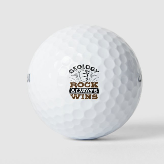 Geology Rock Always Wins Golf Balls (Front)