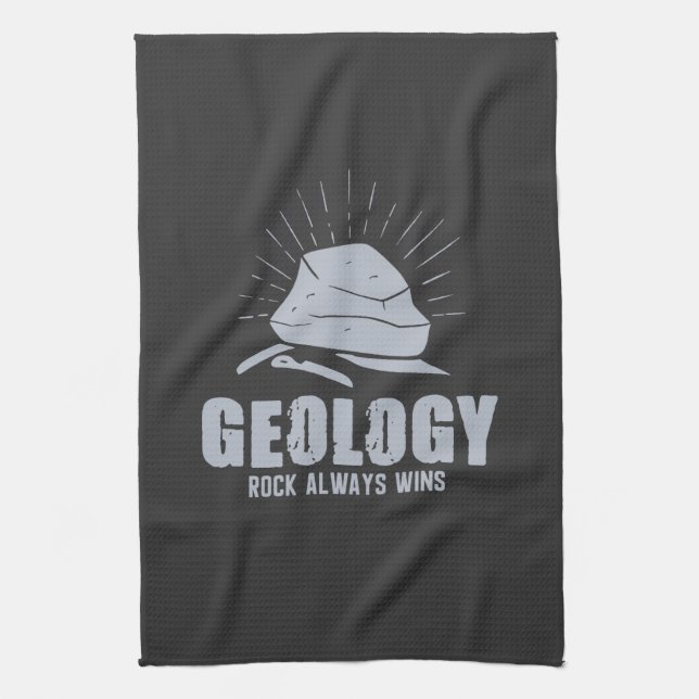 Geology - Rock Always Wins Kitchen Towel (Vertical)