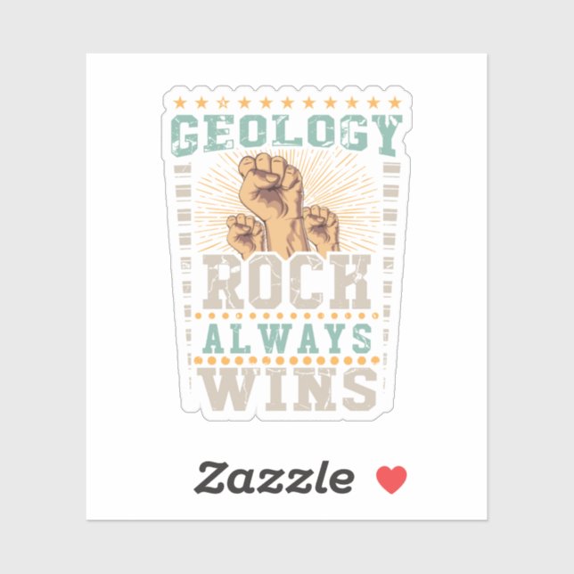 Geology Rock Always Wins Sticker (Sheet)