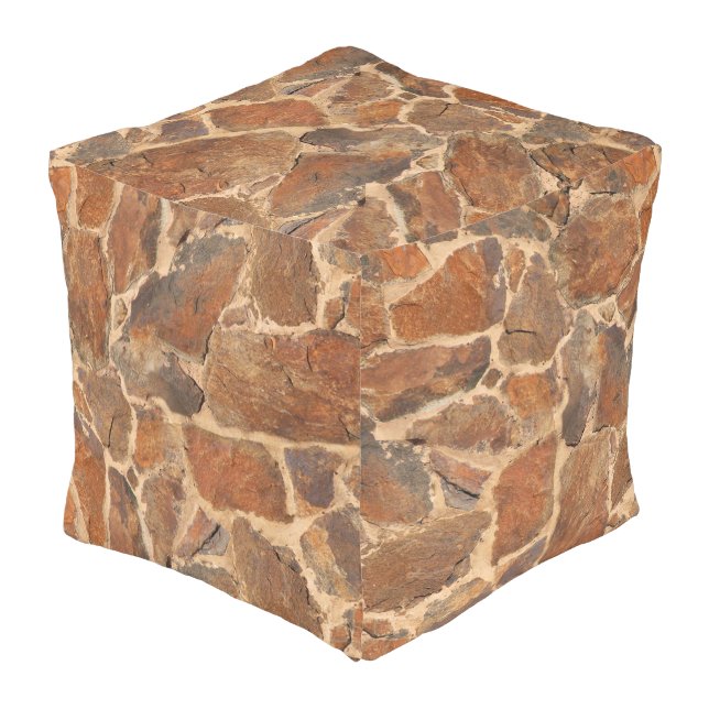 Geology Rock Stone Wall Structure Outdoor Pouf (Angled Front)