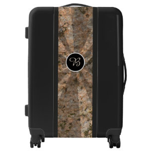 Geology Rock Texture Light Beams Monogram Luggage