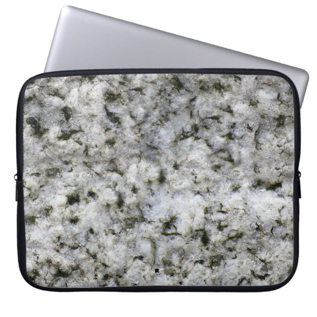 Geology Rock Texture White Granite custom Name Laptop Sleeve (Front)