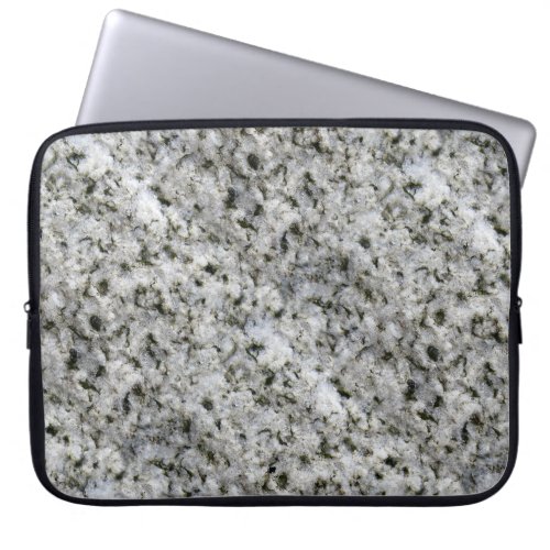 Geology Rock Texture White Granite custom Name Laptop Sleeve
