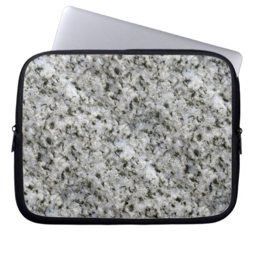 Geology Rock Texture White Granite custom Name Laptop Sleeve