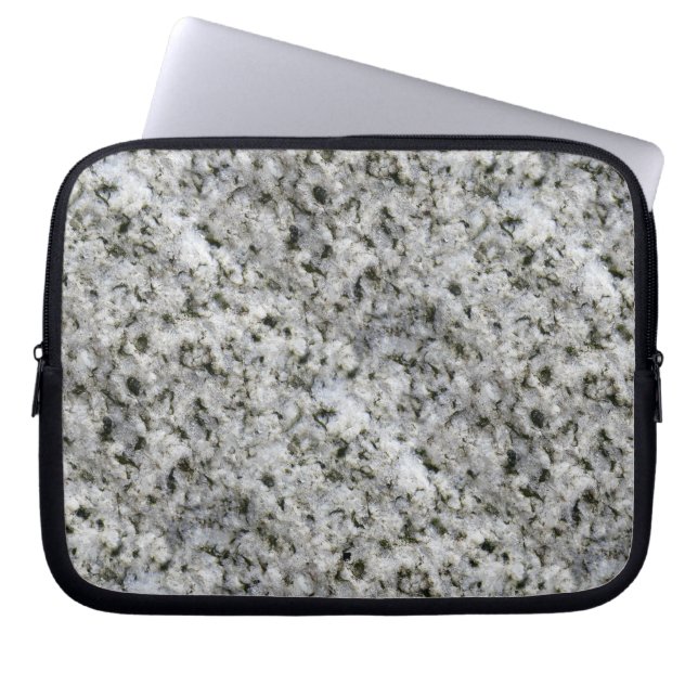 Geology Rock Texture White Granite custom Name Laptop Sleeve (Front)