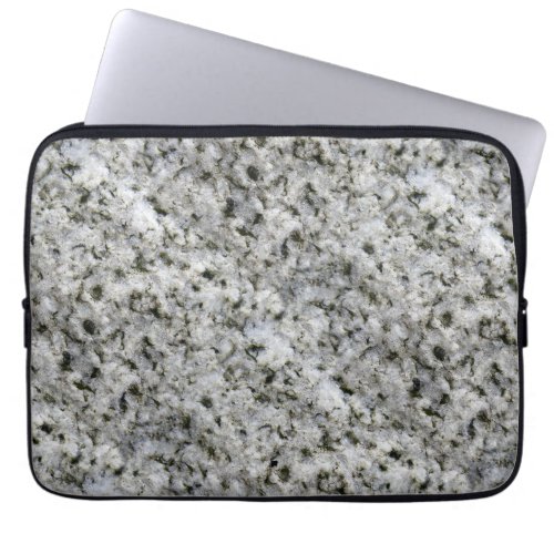 Geology Rock Texture White Granite custom Name Laptop Sleeve