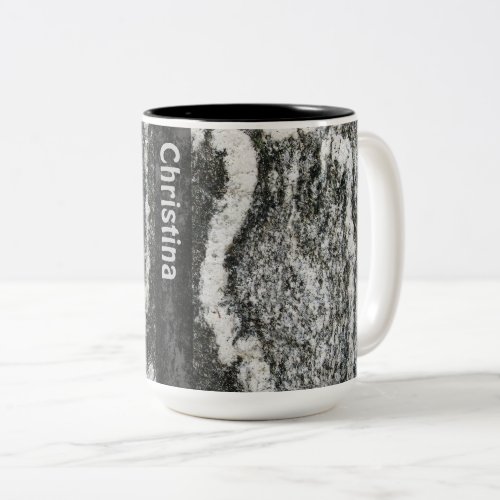 Geology Rock Texture with any Name Two_Tone Coffee Mug