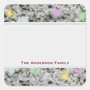 Geology Rock White Granite Pastel with Text Label