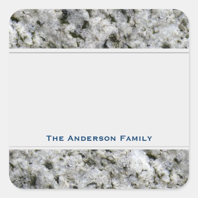 Geology Rock White Granite with any Text Label (Front)