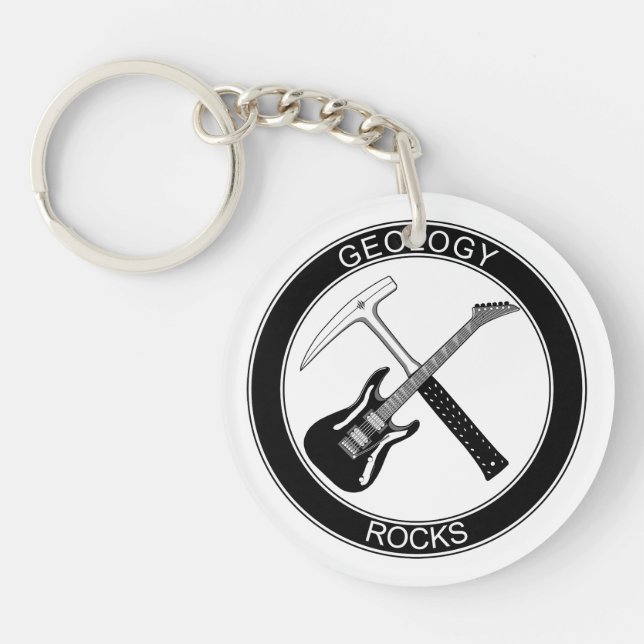 Geology Rocks Button Keychain (Front)