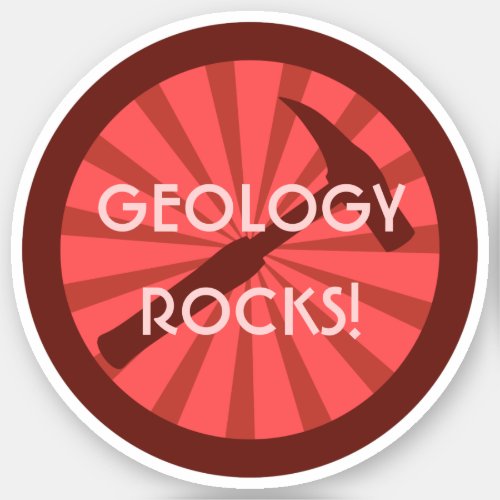 Geology Rocks Geologists Hammer Badge Vinyl Sticker