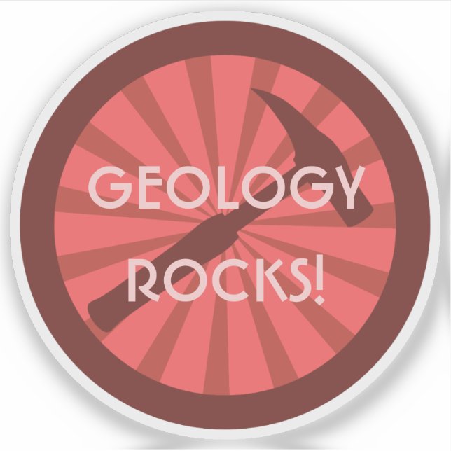 Geology Rocks! Geologist's Hammer Badge Vinyl Sticker (Front)
