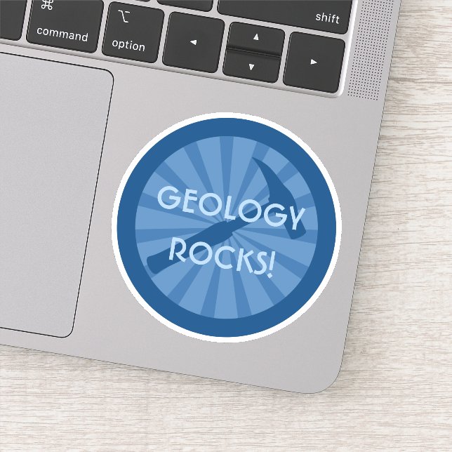 Geology Rocks! Geologist's Hammer Badge Vinyl Sticker (Detail)