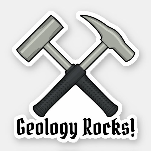 Geology Rocks  Geologists Hammer Logo Vinyl Sticker