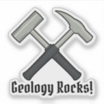 Geology Rocks!  Geologist's Hammer Logo Vinyl Sticker<br><div class="desc">Geology rocks!  A classic geologist's rock hammer logo to put on your stuff! (One sticker per sheet)</div>