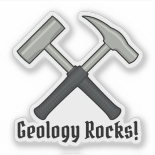 Geology Rocks!  Geologist's Hammer Logo Vinyl Sticker
