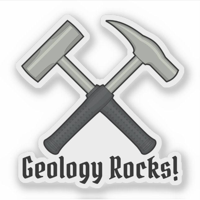 Geology Rocks!  Geologist's Hammer Logo Vinyl Sticker (Front)