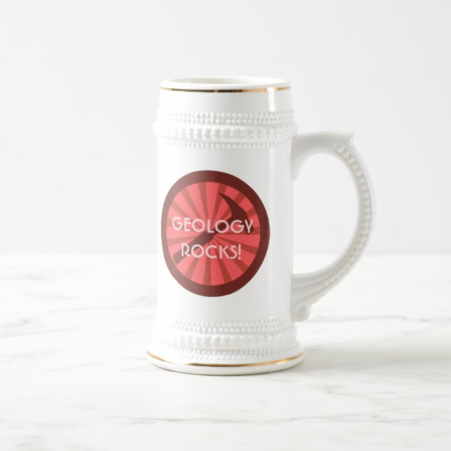 Geology Rocks! Hammer Badge Beer Stein (Right)