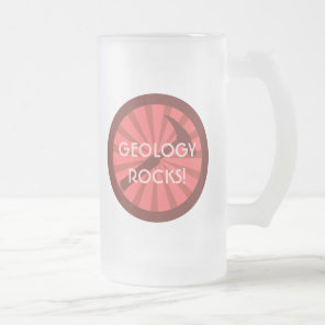 Geology Rocks! Hammer Badge Frosted Glass Beer Mug