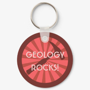 Geology Rocks! Hammer Badge Keychain