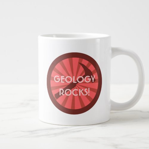 Geology Rocks Hammer Badge Large Coffee Mug