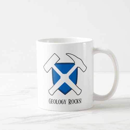 Geology Rocks Hammer Logo with Flag of Scotland Coffee Mug