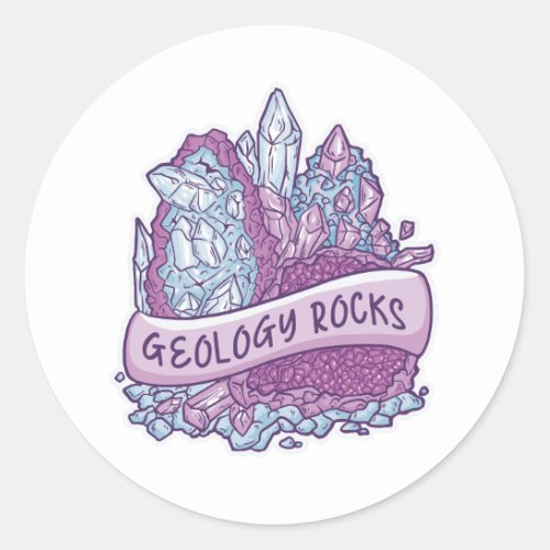 Geology rocks invitation classic round sticker