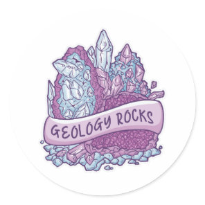 Geology rocks invitation classic round sticker