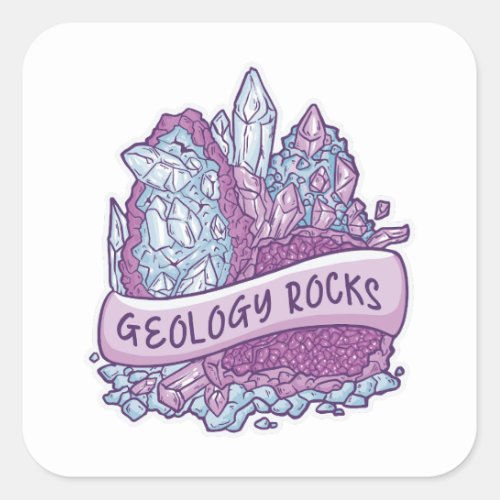Geology rocks invitation square sticker