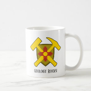 "Geology Rocks" New Mexico Flag Hammer Logo Coffee Mug