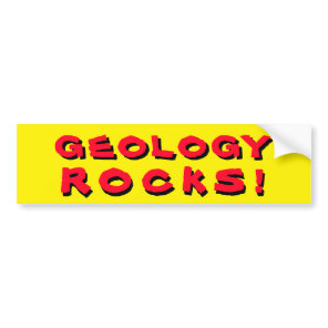 Geology Rocks Pun.Red and Yellow Bumper Sticker