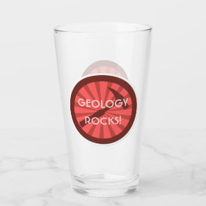Geology Rocks! Rock Hammer Logo Glass
